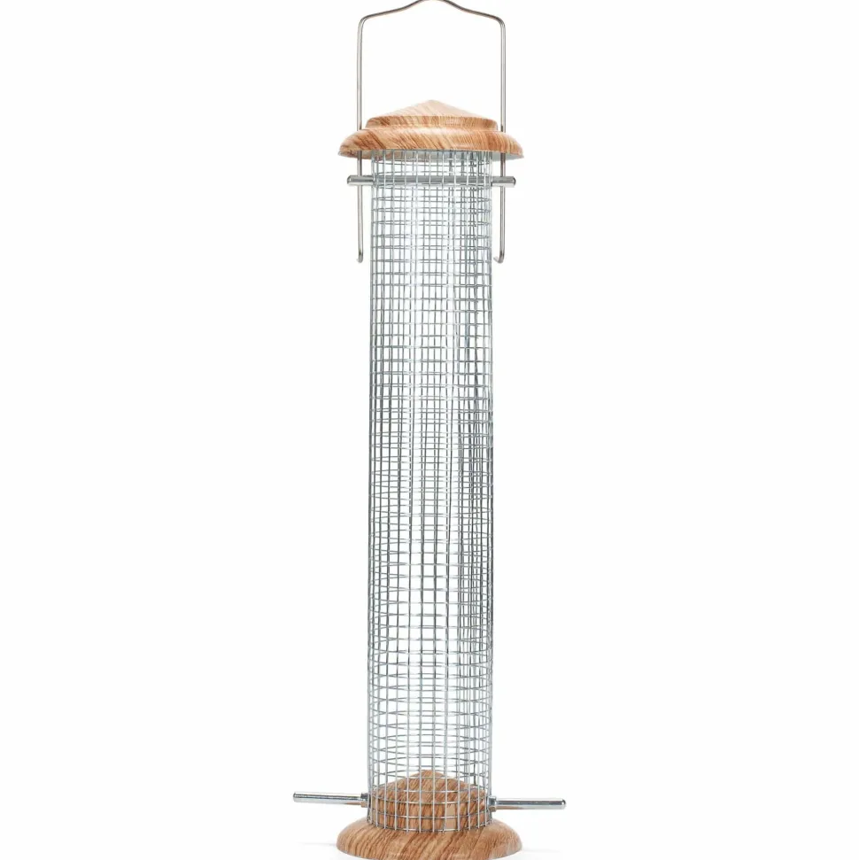 Natural Woodgrain Metal Bird Feeder 15"*