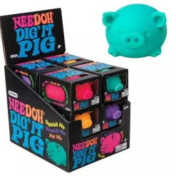NeeDoh the Groovy Glob Piggy Stress Ball - Dig' It Pig for those with ADD, ADHD, OCD, Autism, and anxiety