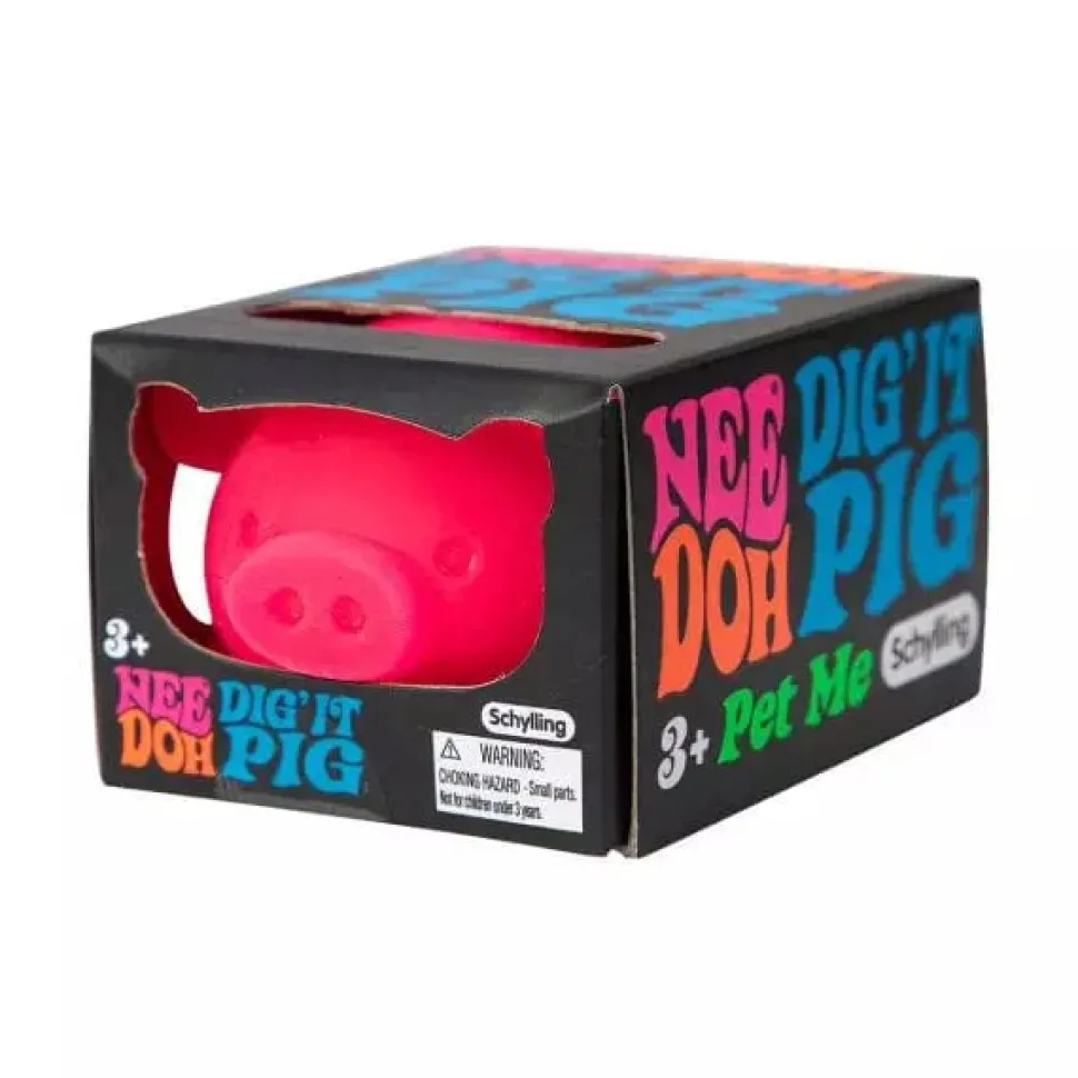 NeeDoh the Groovy Glob Piggy Stress Ball - Dig' It Pig for those with ADD, ADHD, OCD, Autism, and anxiety