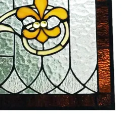 Oakley Blue or Amber Tiffany Style Stained Glass Pub Window Panel 30