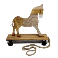 Old Fashioned Wooden Pig or Cow Pull Toy