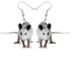 Opossum Acrylic Earrings and keychains-Realistic Cute Opossums!