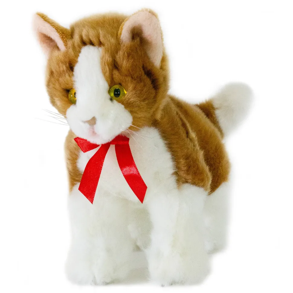 Orange and White Plush Tabby Kitten Lifelike Size 22cm/8.5"