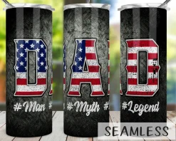 Patriotic Gift for Dad Tumbler, Fathers Day Gift