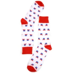 Patriotic Republican Socks Parquet Men's Fun Crew Socks *