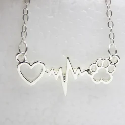 Paw Heartbeat Necklace or Paw & Heart Necklaces for the Pet Lovers!