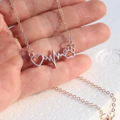 Paw Heartbeat Necklace or Paw & Heart Necklaces for the Pet Lovers!