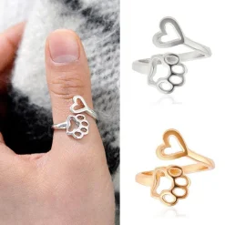 Paw in a Heart Necklace in Sterling Silver with Cubic Zirconia-Unique and Beautiful!