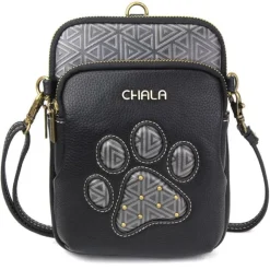 Paw Print Black UNI-Cellphone Crossbody NEW DESIGN! by Chala