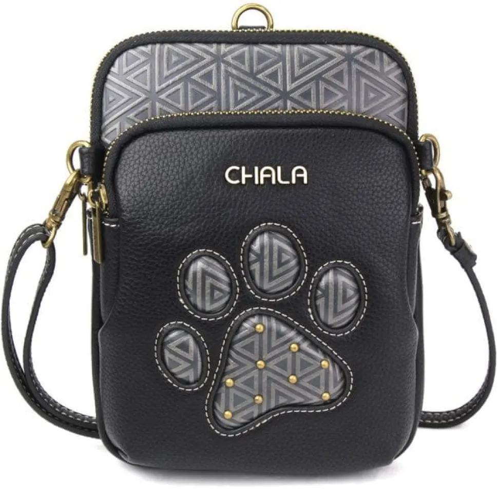 Paw Print Black UNI-Cellphone Crossbody NEW DESIGN! by Chala