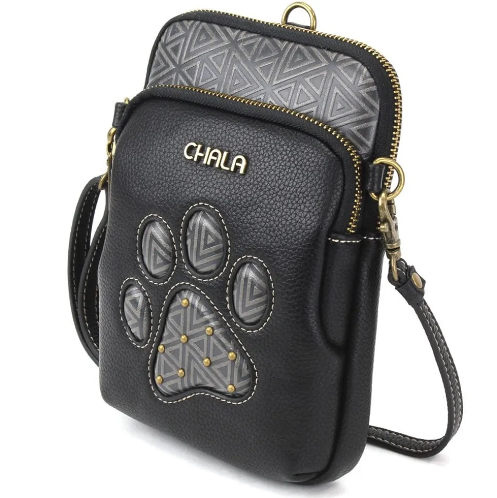 Paw Print Black UNI-Cellphone Crossbody NEW DESIGN! by Chala