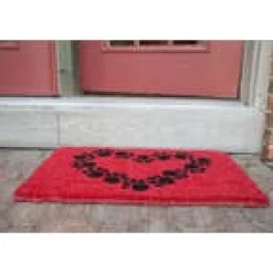 Paw Print Heart Handwoven Coconut Fiber Doormat