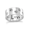 Paw Print "Unconditional Love" Wide Band Ring for Pet Lovers!