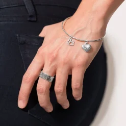 Paw Print "Unconditional Love" Wide Band Ring for Pet Lovers!