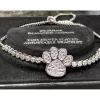 Paw Slider Bracelet-Silver Plated with Sparkling Diamonds $100 Retail