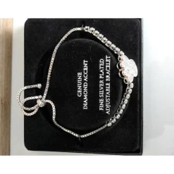 Paw Slider Bracelet-Silver Plated with Sparkling Diamonds $100 Retail