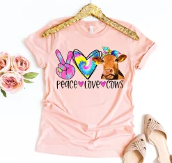 Peace Love Cows T-shirt - Bella Canvas