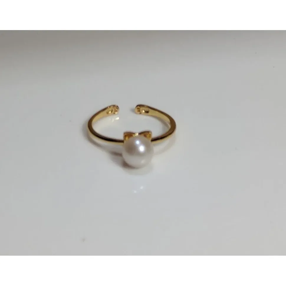 Pearl Cat Jewelry Necklace Earrings - Gold Plated Sterling Silver, so CUTE!