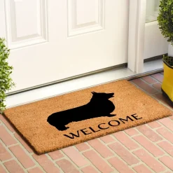Pembroke Welsh Corgi Coir Welcome Mat Made in the USA