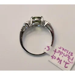 Peridot And Topaz in Platinum Plated Sterling Silver, Gorgeous Ring! Size 6.5