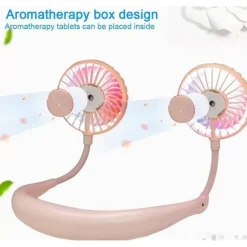 Personal Cooling Fan Neck Fan With Illumination and Aromatherapy Capable
