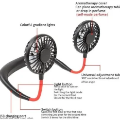 Personal Cooling Fan Neck Fan With Illumination and Aromatherapy Capable