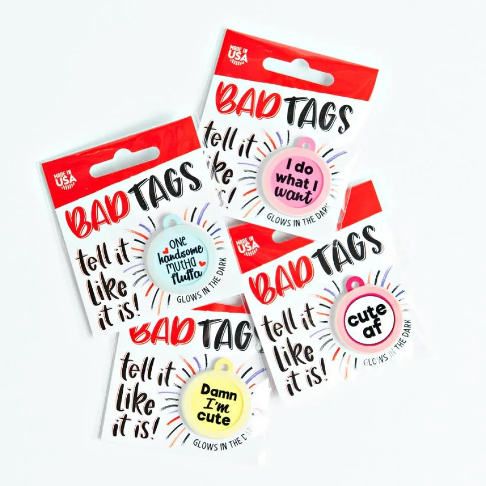 Pet Dog Tags Made in the USA, Recycled Metal, Glow in Dark, Waterproof *