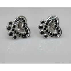 Pet Paw Earrings with Sparkling Cubic Zirconia in Solid Sterling Silver, Beautiful!