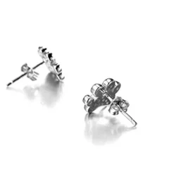 Pet Paw Earrings with Sparkling Cubic Zirconia in Solid Sterling Silver, Beautiful!