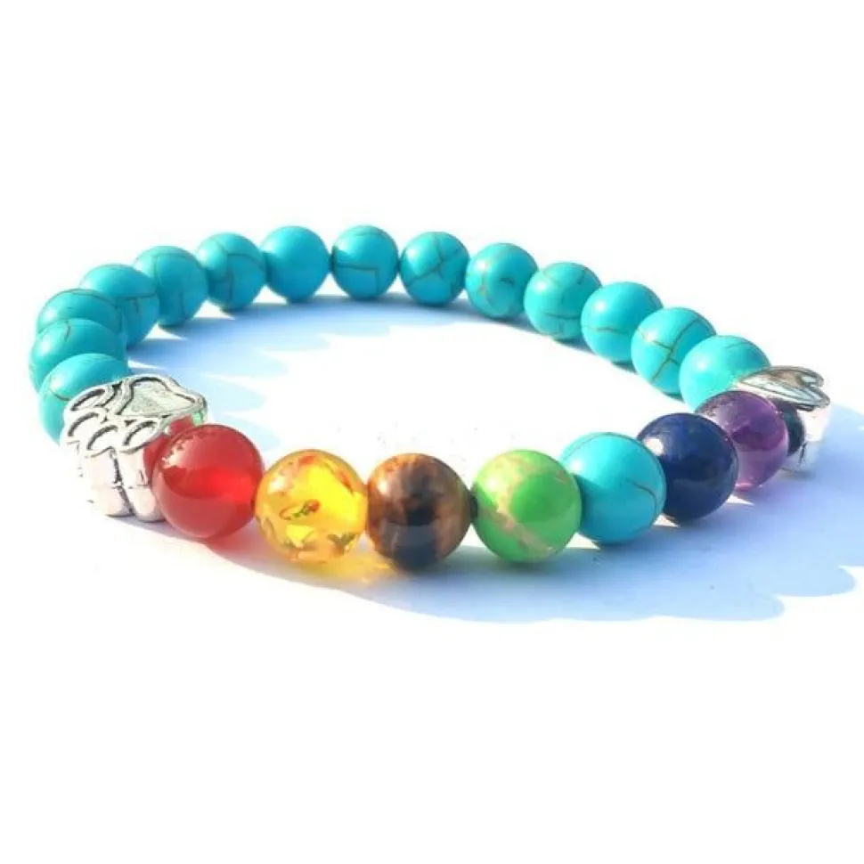 Pet Paw Lava Stone 8mm Beaded Bracelets with Rainbow Chakras Aromatherapy Diffuser Bracelets