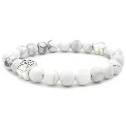 Pet Paw Lava Stone 8mm Beaded Bracelets with Rainbow Chakras Aromatherapy Diffuser Bracelets