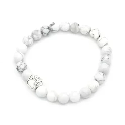 Pet Paw Lava Stone 8mm Beaded Bracelets with Rainbow Chakras Aromatherapy Diffuser Bracelets