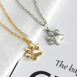 Pet Paw Necklaces Silver or Gold Tone, Affordable Fashion Jewelry
