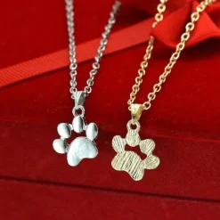 Pet Paw Necklaces Silver or Gold Tone, Affordable Fashion Jewelry