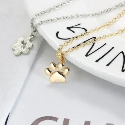 Pet Paw Necklaces Silver or Gold Tone, Affordable Fashion Jewelry