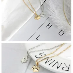 Pet Paw Necklaces Silver or Gold Tone, Affordable Fashion Jewelry