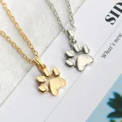 Pet Paw Necklaces Silver or Gold Tone, Affordable Fashion Jewelry