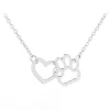 Pet Paw Print and Heart Necklaces Cute Necklace for Pet Lovers