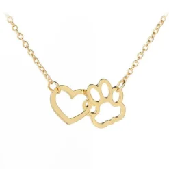 Pet Paw Print and Heart Necklaces Cute Necklace for Pet Lovers