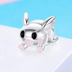 Pig Charms, Pandora Style! Thug Pig, Love You Pig and more! Sterling Silver with CZ