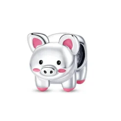 Pig Charms, Pandora Style! Thug Pig, Love You Pig and more! Sterling Silver with CZ