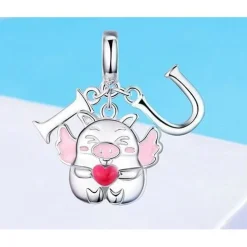 Pig Charms, Pandora Style! Thug Pig, Love You Pig and more! Sterling Silver with CZ
