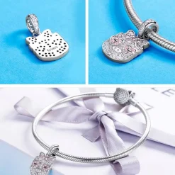 Pig Charms, Pandora Style! Thug Pig, Love You Pig and more! Sterling Silver with CZ