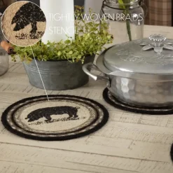 Pig, Chicken, or Cow Jute Farmhouse Trivets Country Charm