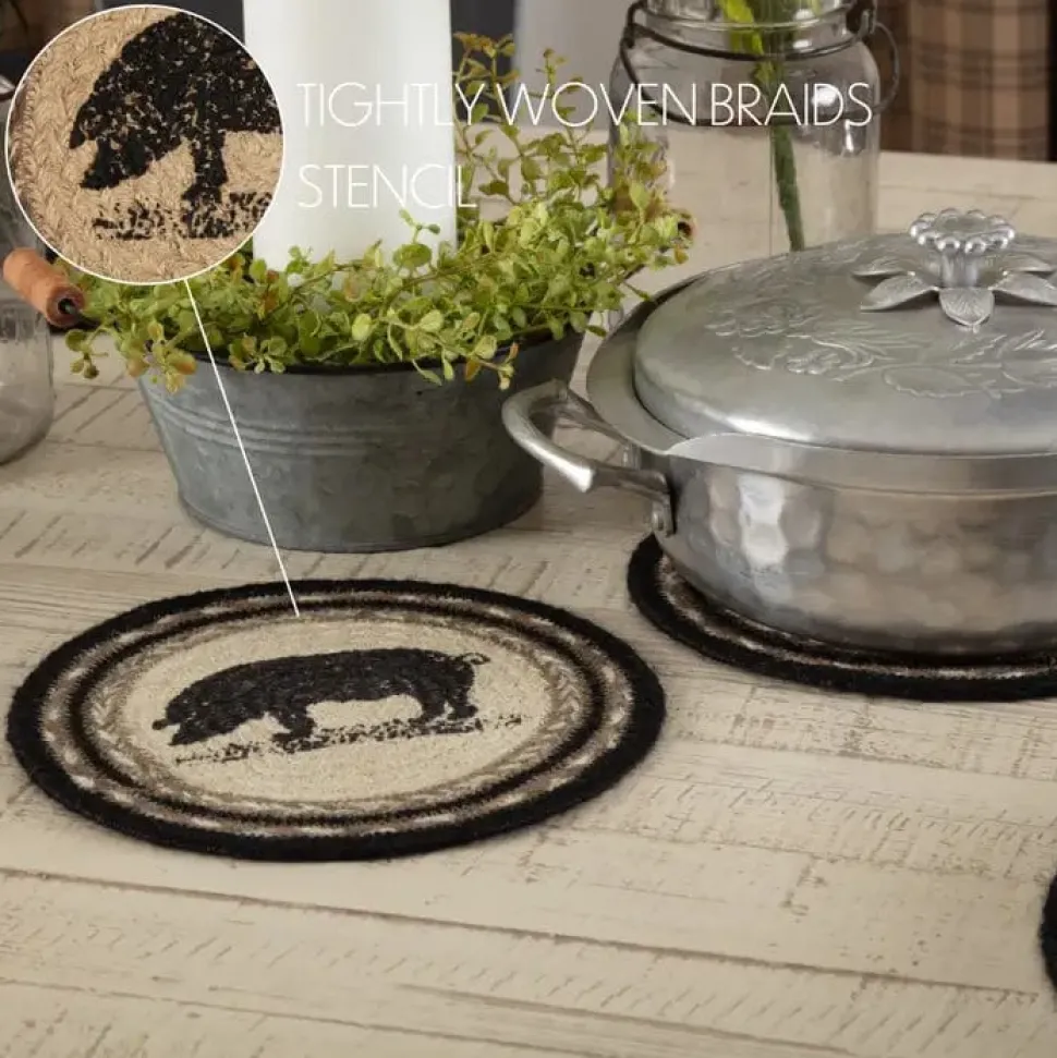 Pig, Chicken, or Cow Jute Farmhouse Trivets Country Charm