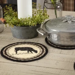 Pig, Chicken, or Cow Jute Farmhouse Trivets Country Charm