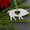 Pig Farm Animal Metal Holiday Gift Christmas Ornament *