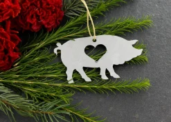 Pig Farm Animal Metal Holiday Gift Christmas Ornament *