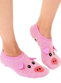Pig Fuzzy Slipper Socks with Hoofie Grippies