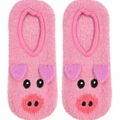 Pig Fuzzy Slipper Socks with Hoofie Grippies